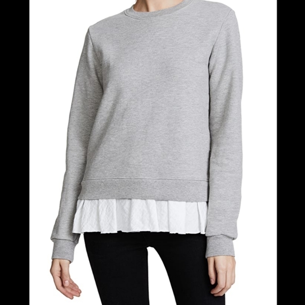 Clu Too Pleat Trim Sweatshirt in sage combo size small